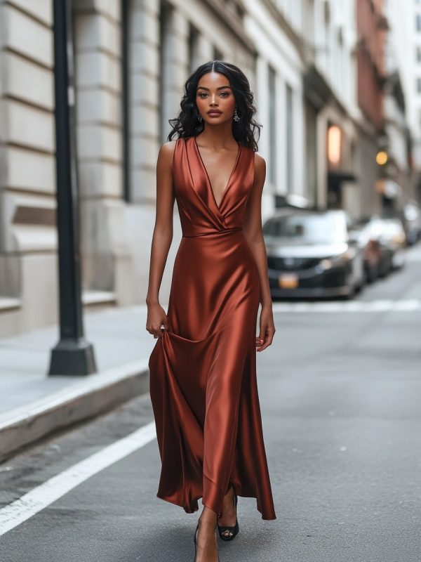 satin fall dress