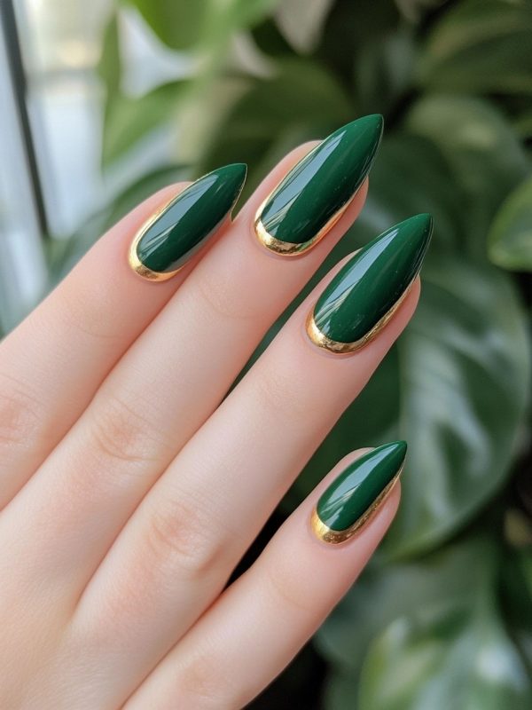 emerald green nails