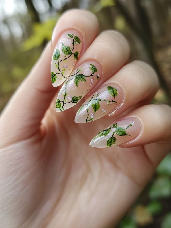 green nail art