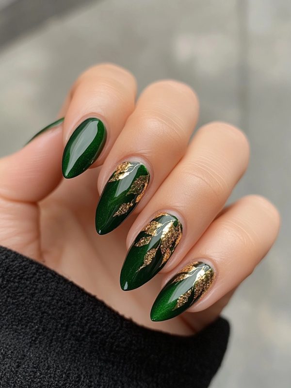 green nail art