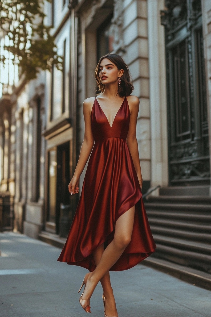 satin fall dress