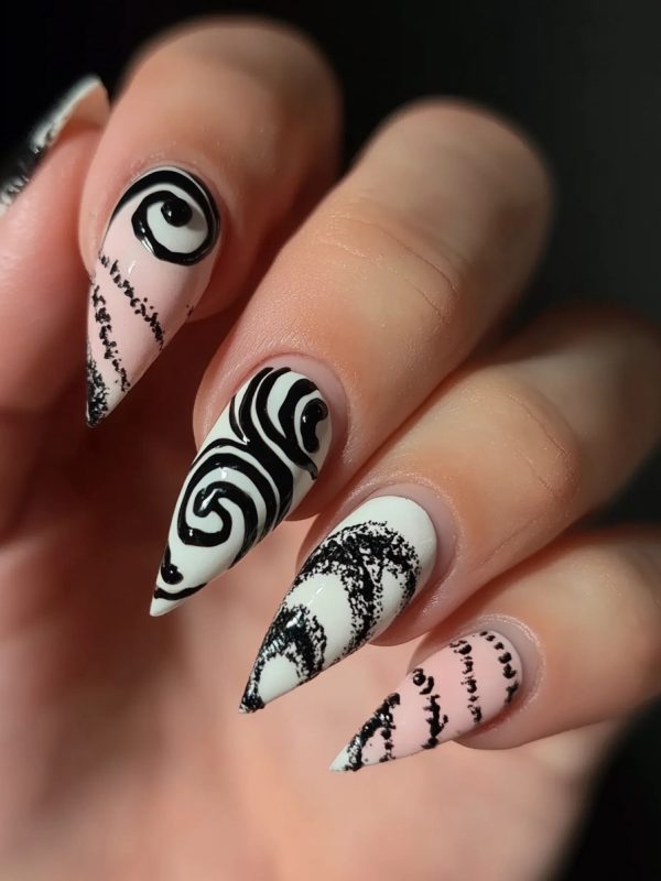 Beetlejuice nail designs