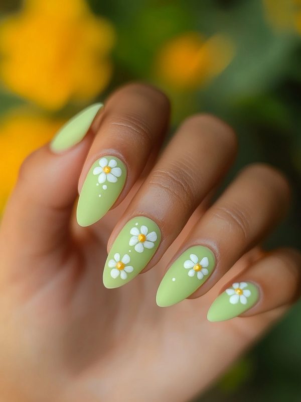 green nail art