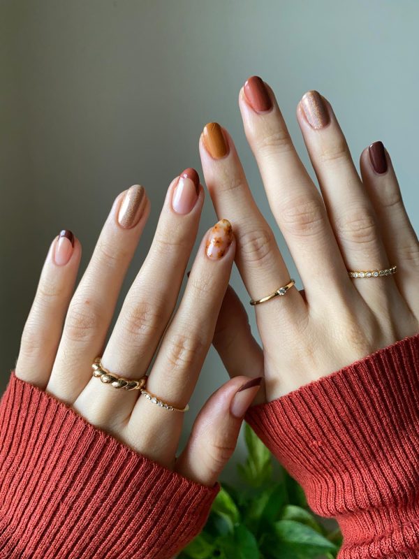 Autumn fall nails Manicure