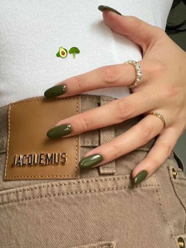 green olive nails