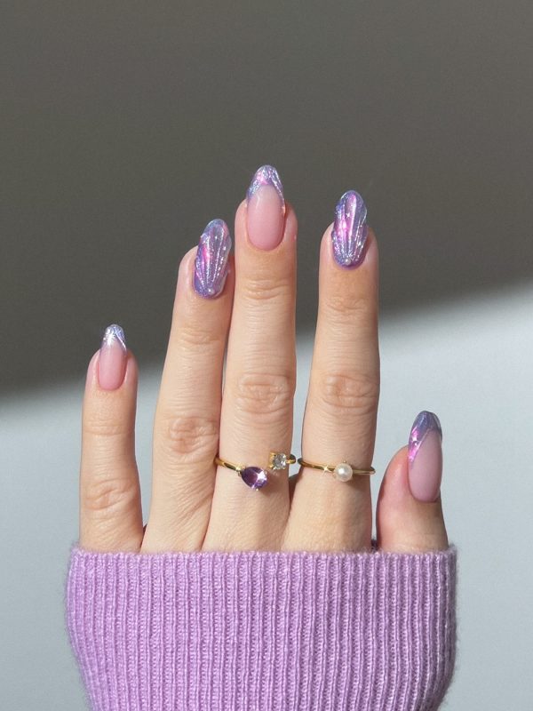 purple nails for wedding