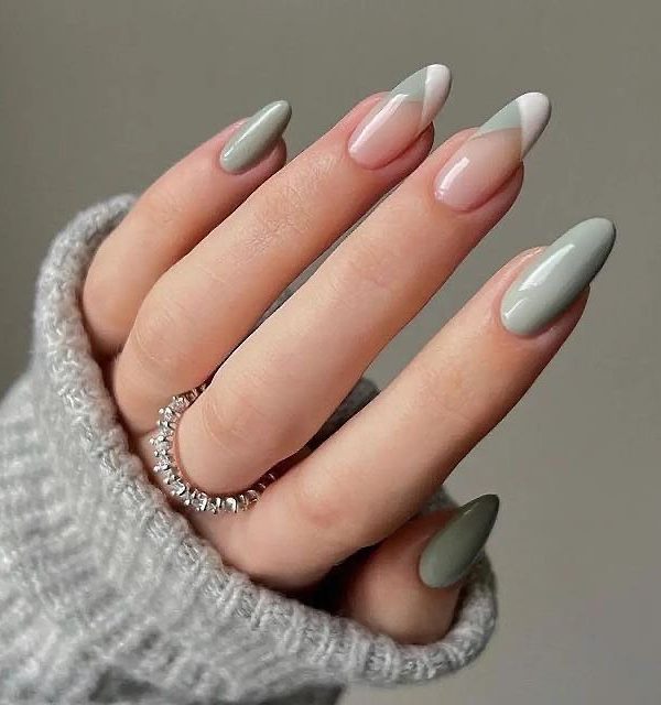 pastel green nails