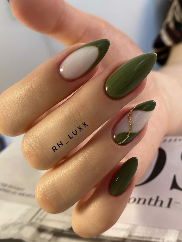 green olive nails