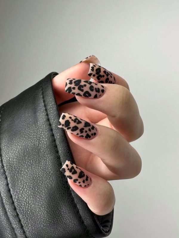 leopard print cute fall nails