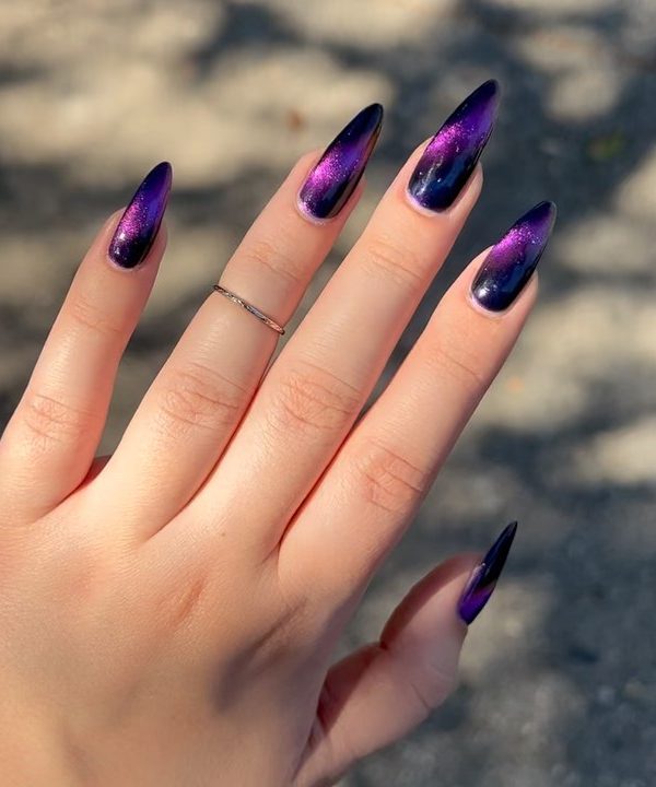 Metallic Purple Nails