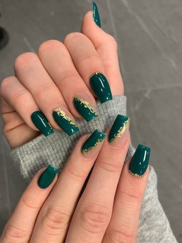 green nail art