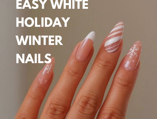 35+ Simple Classy Easy White Holiday Winter Nails (2)